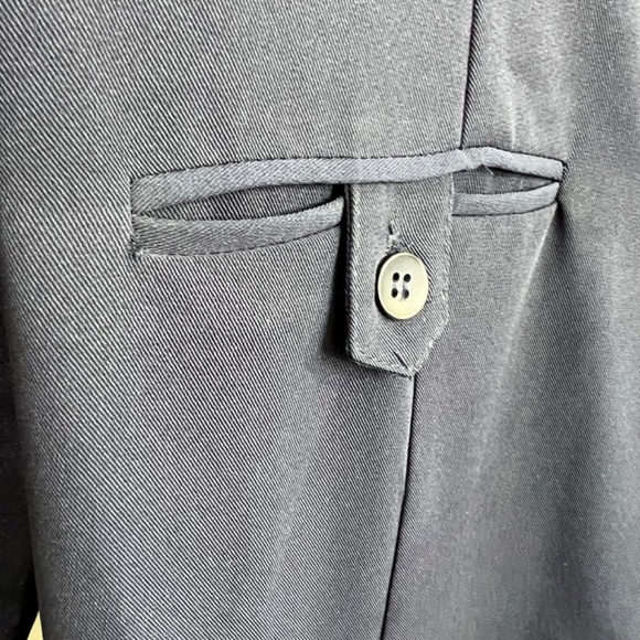 Vintage 90s minimalist Canadian made long blue duster jacket coat 9/10 - Picture 10 of 13